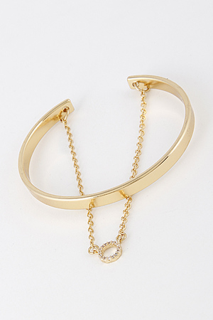 Elegant Thin Open Bracelet With Circle Rhinestones 6FAD4